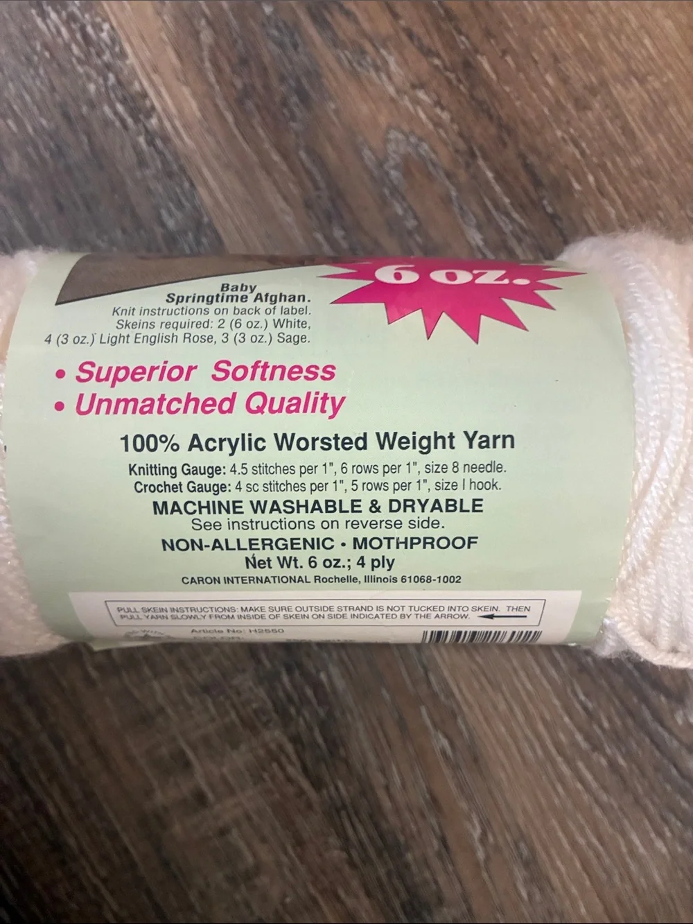 Caron baby springtime afghan 6 oz yarn